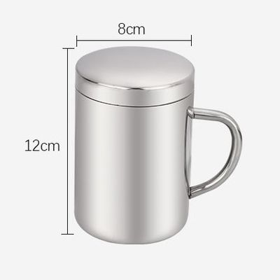 SUS 304 de aço inoxidável de parede dupla Copo de café e chá de acampamento com tampa Viagem sustentável
