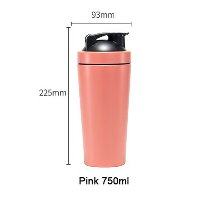 Gym Single Wall 18/8 Metal Protein Shaker Bottle com tampa e bola de mistura incluída