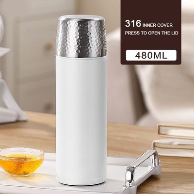 Copo recto 316 de aço inoxidável tampa de mola Thermos de chá portátil com filtro de chá