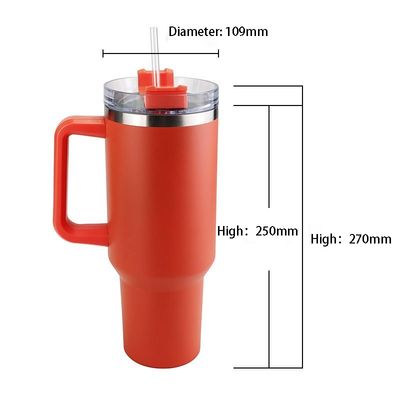 Estilo de design clássico 40oz Tubler de aço inoxidável com alça e palha para OEM