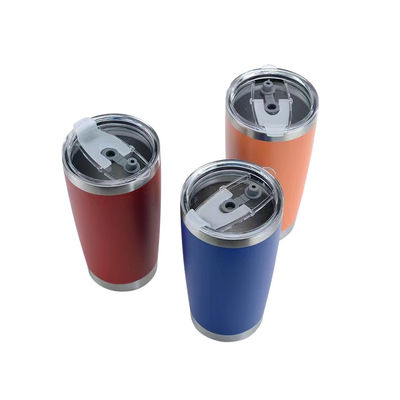 Tumbler revestido com pó 20oz de aço inoxidável de parede dupla Custom Travel Coffee Mug com tampa