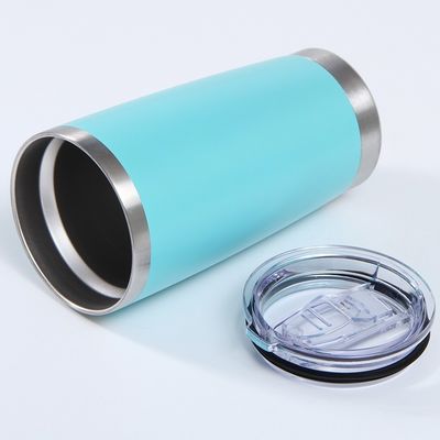 Tumbler revestido com pó 20oz de aço inoxidável de parede dupla Custom Travel Coffee Mug com tampa