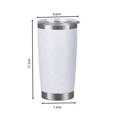 Tumbler revestido com pó 20oz de aço inoxidável de parede dupla Custom Travel Coffee Mug com tampa