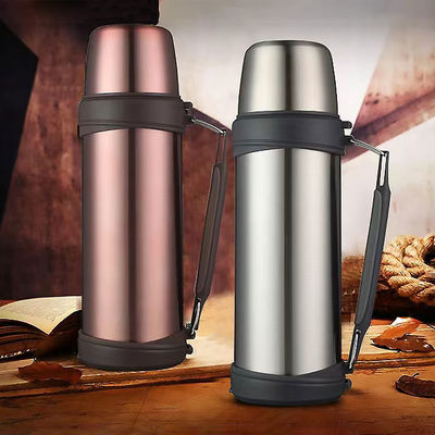 1000 ml Chic inoxidável boca larga desportiva de parede dupla Vacuo isolado garrafa de água com alça