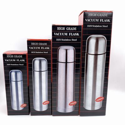 500 ml em forma de bala, de parede dupla, isolado, frasco, embalagem, vaso de vácuo para água quente e fria