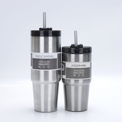 20oz/30oz Tubler de aço inoxidável de parede dupla Vacuo isolado Copo de carro com palha