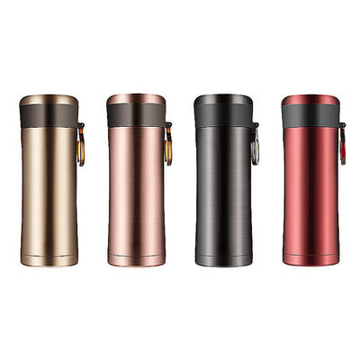 Frasco de vácuo de parede dupla de aço inoxidável de 350 ml com visor de temperatura e colorido