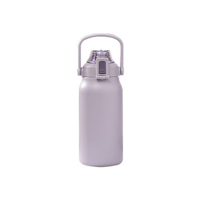Garrafa de água portátil de aço inoxidável de 1300 ml com tampa de palha de boca larga e logotipo personalizado