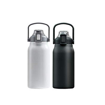 Garrafa de água portátil de aço inoxidável de 1300 ml com tampa de palha de boca larga e logotipo personalizado