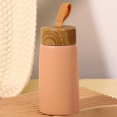 Frascos de vácuo termozes Copo isolado de pequena capacidade com design criativo de grãos de madeira