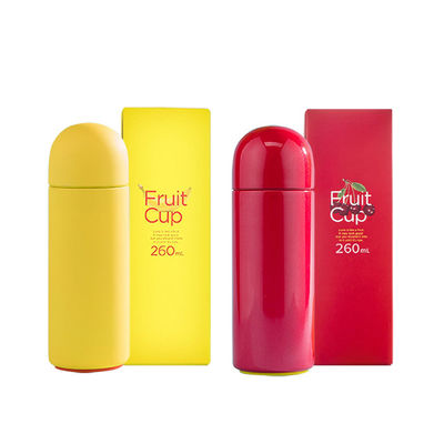 Cerise Custom Logo Soft Touch 260ml Dupla Parede Isolada Flasca de vácuo de cor Garrafa de água de aço inoxidável