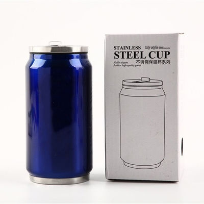 Cobertura de palha de parede dupla Cola de aço inoxidável pode aspirar frasco de termo 12oz/17oz