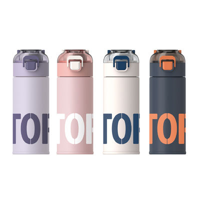 Garrafa de água isolada personalizada de vácuo de aço inoxidável de 500 ml com 2 métodos de consumo