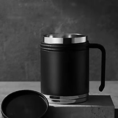 Taça de viagem de aço inoxidável de parede dupla para todas as estações com vantagem de alça portátil