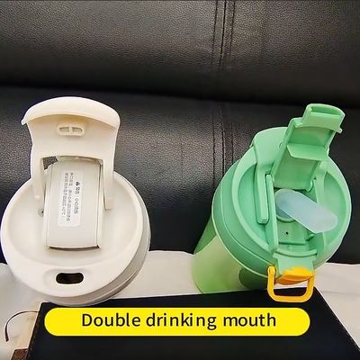 15oz garrafa de água de escritório de vácuo de parede dupla isolado viagem caneca de café com tampa de silicone
