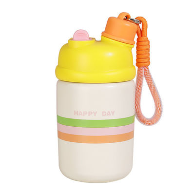 Garrafa de água portátil de aço inoxidável de 500 ml de capacidade, caneca de café isolada com palha