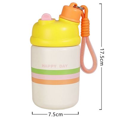 Garrafa de água portátil de aço inoxidável de 500 ml de capacidade, caneca de café isolada com palha