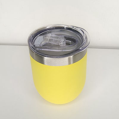 Copo de aço inoxidável de parede dupla em forma de ovo com tampa para 240 ml / 350 ml de capacidade