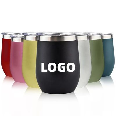 12 oz de aço inoxidável isolado, taça em forma de ovo com tampa de qualidade PP