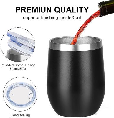 12 oz de aço inoxidável isolado, taça em forma de ovo com tampa de qualidade PP