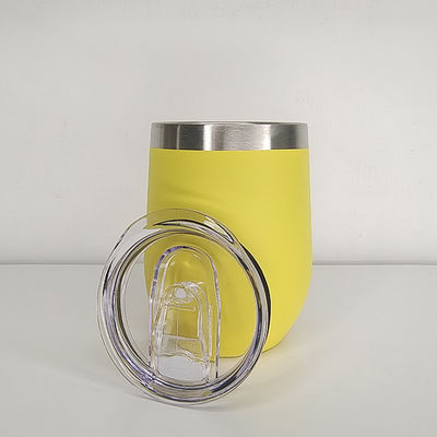 Customizado 12oz de aço inoxidável cálice de café de forma de ovo tumbler com tampa de grau de alimentos PP