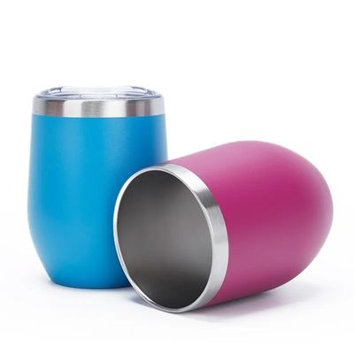 Customizado 12oz de aço inoxidável cálice de café de forma de ovo tumbler com tampa de grau de alimentos PP