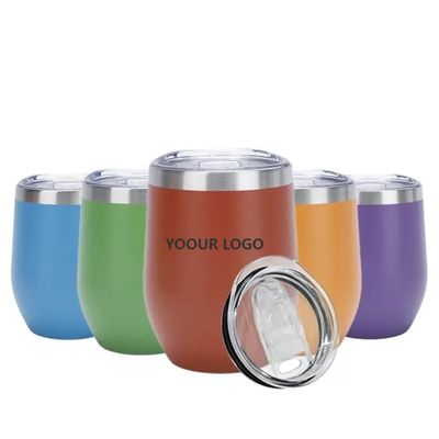 12oz de parede dupla de aço inoxidável de viagem caneca de café isolado de vácuo de forma de ovo canecas de vinho tumbler