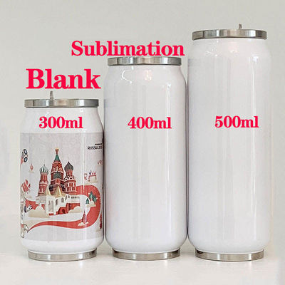 12oz 17oz Dupla parede de aço inoxidável lata de refrigerante tumbler com tampa de palha porta-bebidas