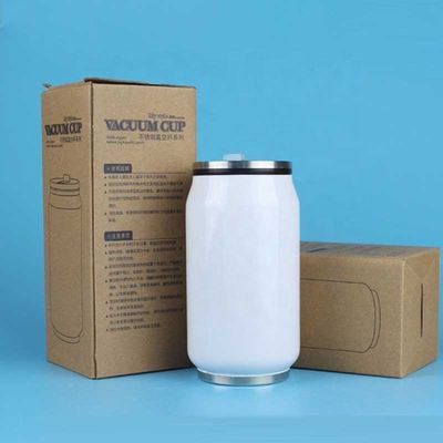 12oz 17oz Dupla parede de aço inoxidável lata de refrigerante tumbler com tampa de palha porta-bebidas