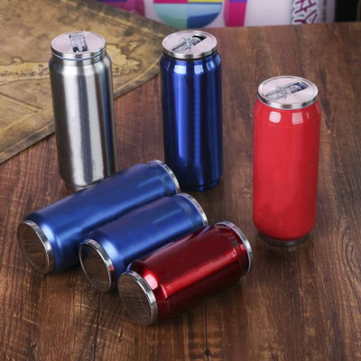 Cola de sublimação a vácuo de aço inoxidável, lata de 12 oz, com palha e tampa incluídas
