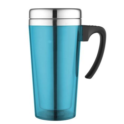 16oz Thermos Desk isolado caneca de café de aço inoxidável com alça material moderno
