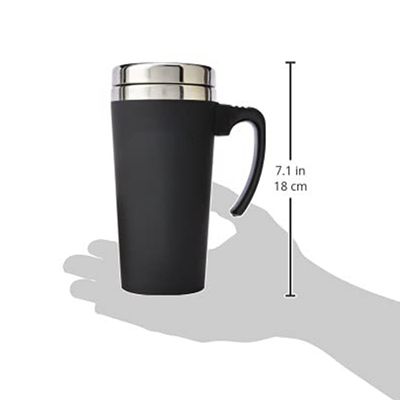 16oz Thermos Desk isolado caneca de café de aço inoxidável com alça material moderno