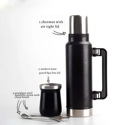 Caldeira de água quente isolada de aço inoxidável de parede dupla para viagens ao ar livre e acampamento