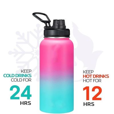 Venda 22oz garrafa de água de aço inoxidável grande capacidade aspirador para crianças e adultos