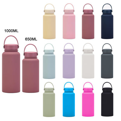 Vacuo isolado Taça reta 304 garrafa de água de aço inoxidável com design colorido