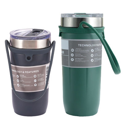 Taça de viagem personalizada Tumbler de aço inoxidável com manga de silicone em estilo americano