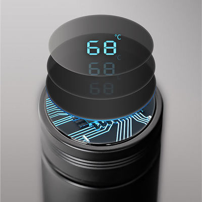 Tubarões de aço inoxidável isolados canecas de café bebidas inteligentes com temperatura digital