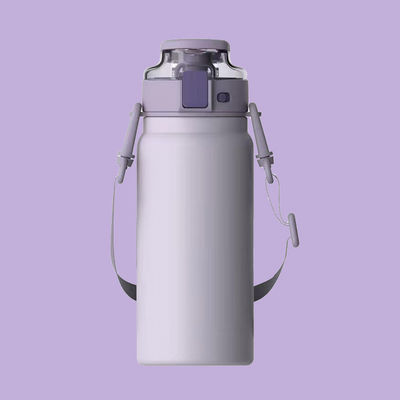Botelha de água de aço inoxidável com isolamento ao toque suave para produção e taça recta