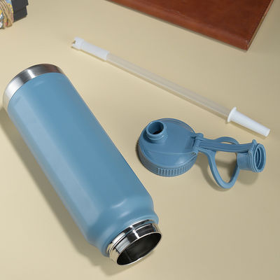 Garrafa térmica de vácuo de aço inoxidável Oem garrafa de água revestida de pó de vácuo para esportes