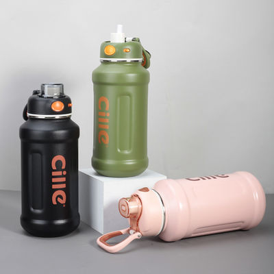 Cores personalizadas aceitável Poda de aço inoxidável revestida de garrafa de água térmica elegante