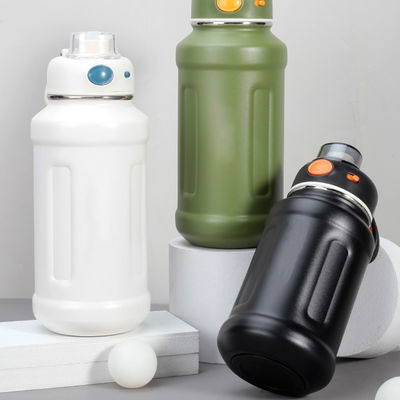 620ml/950ml Capacidade Matte Man Bike Bottle de água isolada com tampa curva de aço inoxidável