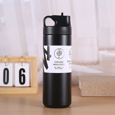 Taça de café de vácuo colorida Oem Garrafas de água potável de aço inoxidável com garrafa de alça