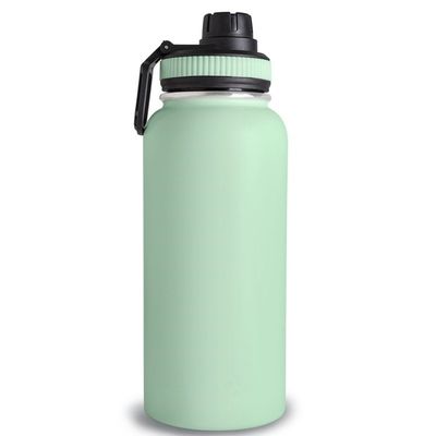 32oz de frasco de aço inoxidável de parede dupla, garrafa desportiva com tampa de alça, garrafa de água de vácuo