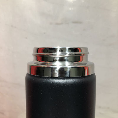 Garrafa isolada com tampa 18/8 de aço inoxidável Sport Straight Black Drinking Bottle 550ml