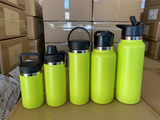 Garrafa isolada com tampa 18/8 de aço inoxidável Sport Straight Black Drinking Bottle 550ml