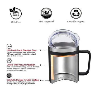 14 oz de aço inoxidável duplo isolado caneca de viagem personalizada para todo o dia bebidas quentes ou frias