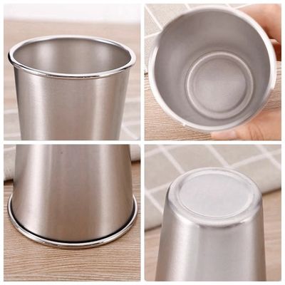170ML 330ML 500ML Taça de cerveja de aço inoxidável Taça portátil de água de acampamento com caixa de couro