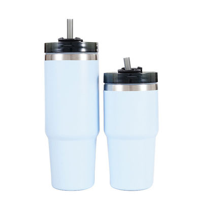 Taça de viagem personalizada e natural saudável de aço inoxidável aspirador de café tumbler com palha
