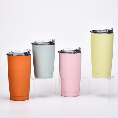 2023 Garrafas de água isoladas de parede dupla e tumblers de pó revestido de vácuo com logotipo