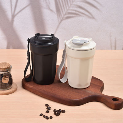 Taça de café personalizada de aço inoxidável amarelo de viagem com tampa e isolamento de vácuo